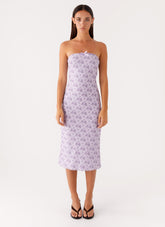 Keila Strapless Midi Dress - Lavender Meadow